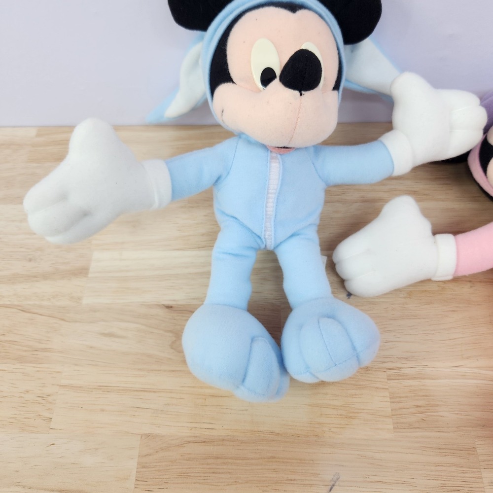 Vintage Disney Mickey And Minnie Mouse Easter Bunny 11" Plush Mattel - Picture 4 of 9